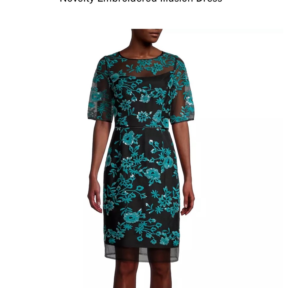 Shani Embroidered Illusion Dress